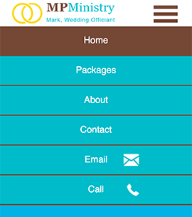 MP Ministry - Mobile Home page with Fly-out Menu