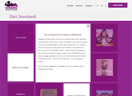 Strong Against Cancer - Desktop Get Involved Page