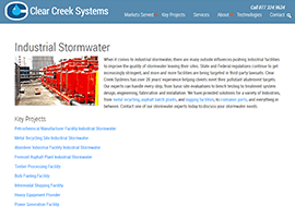 Clear Creek Systems Stormwater Desktop Page