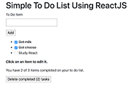 Simple React To Do List
