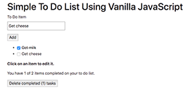 Simple To Do List Using ES6 Vanilla JavaScript