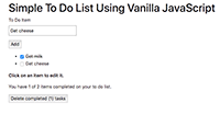 Simple To Do List Using ES6 Vanilla JavaScript